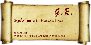 Gyömrei Ruszalka névjegykártya